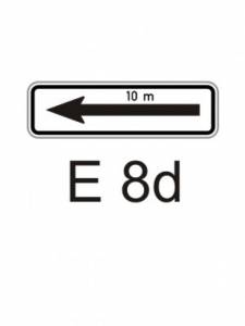 E8d - úsek platnosti - dodatková tabulka pro dopravní značky